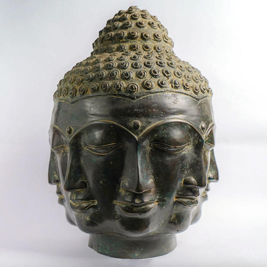 Bronze Buddha Head Statue - MAIA HOMES