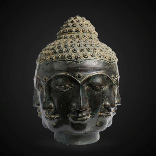 Bronze Buddha Head Statue - MAIA HOMES