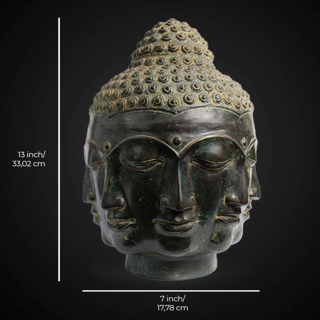 Bronze Buddha Head Statue