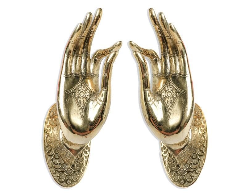 Bronze-Plated Hand Door Handles Antique silver