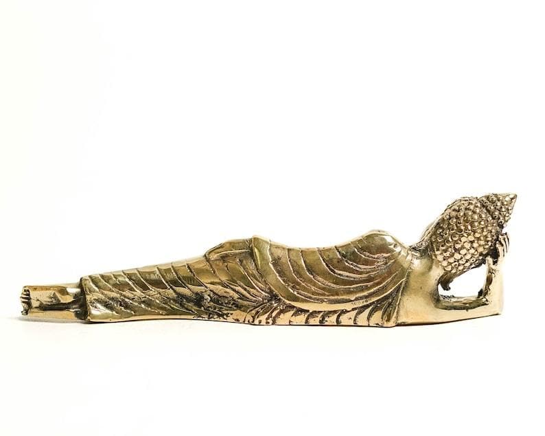 Bronze Reclining Buddha Figurine