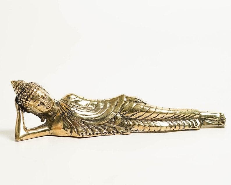 Bronze Reclining Buddha Figurine