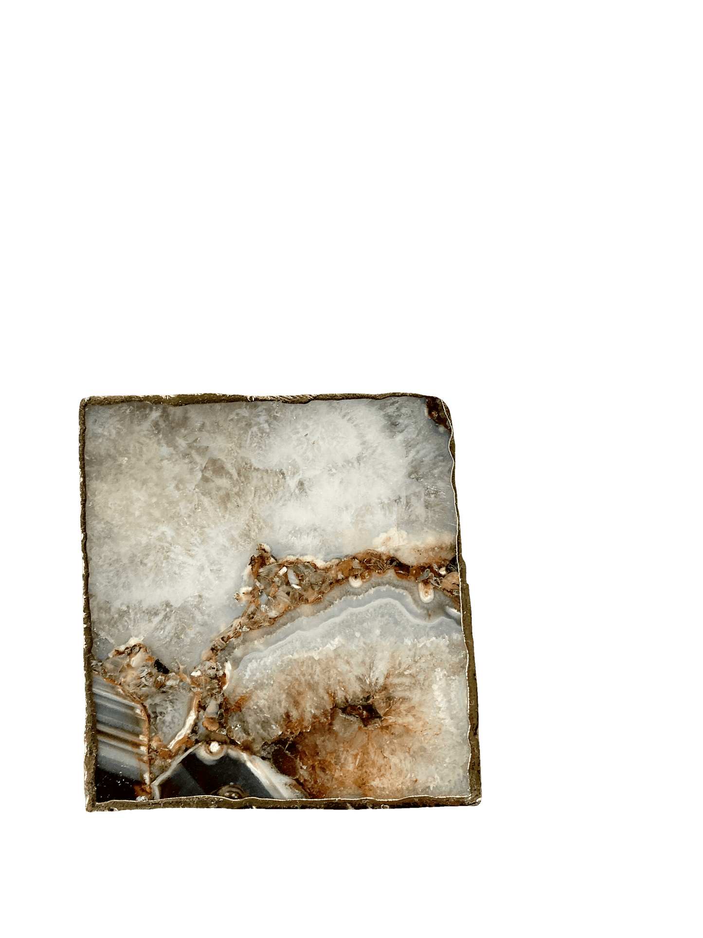 Brown-White Composite Agate Coaster - Set of 4 - MAIA HOMES