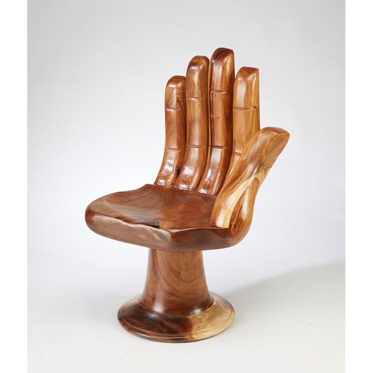 Buddha Hand Wooden Accent Chair