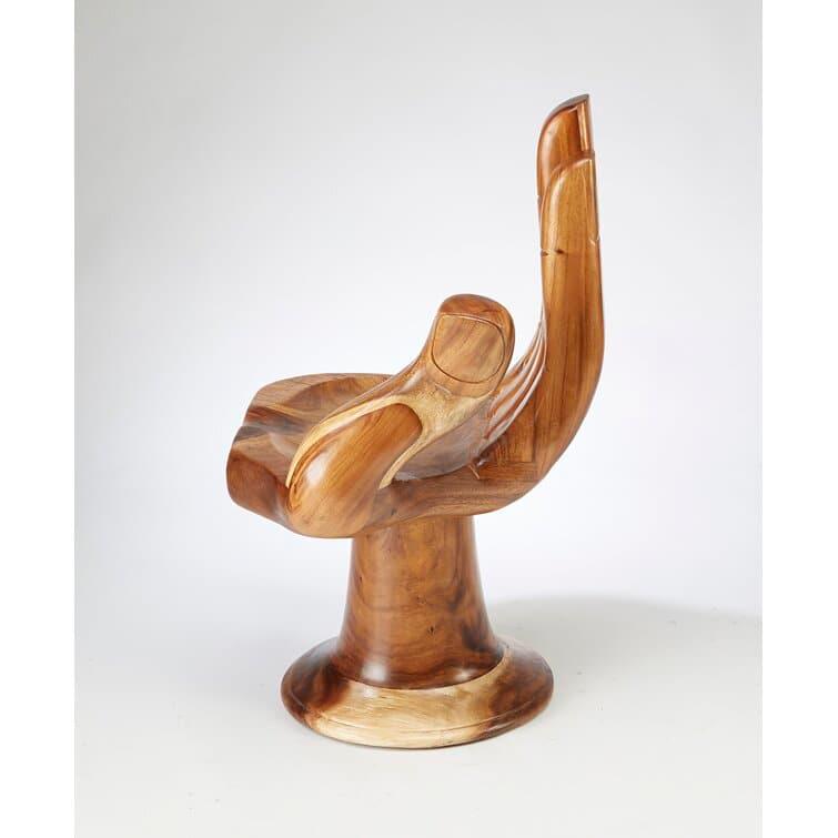 Buddha Hand Wooden Accent Chair