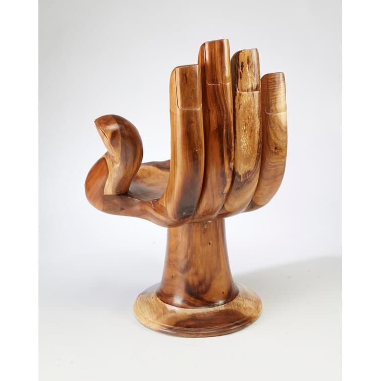 Buddha Hand Wooden Accent Chair