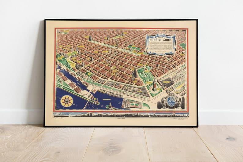 Buenos Aires Map Print| Art History