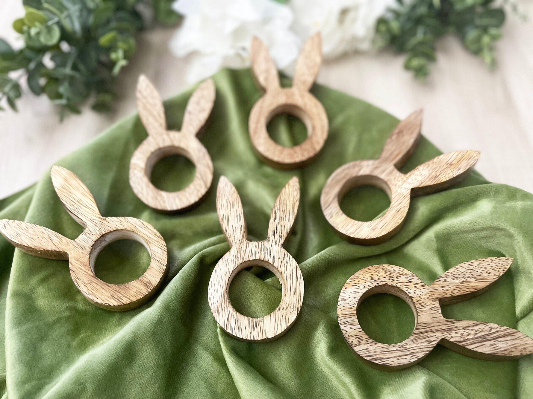 Bunny Easter Wooden Napkin Rings