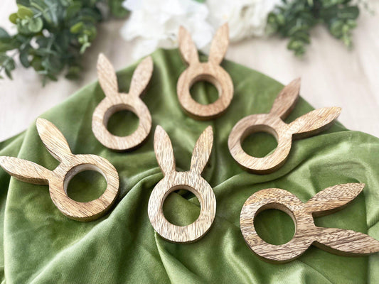 Bunny Easter Wooden Napkin Rings - MAIA HOMES