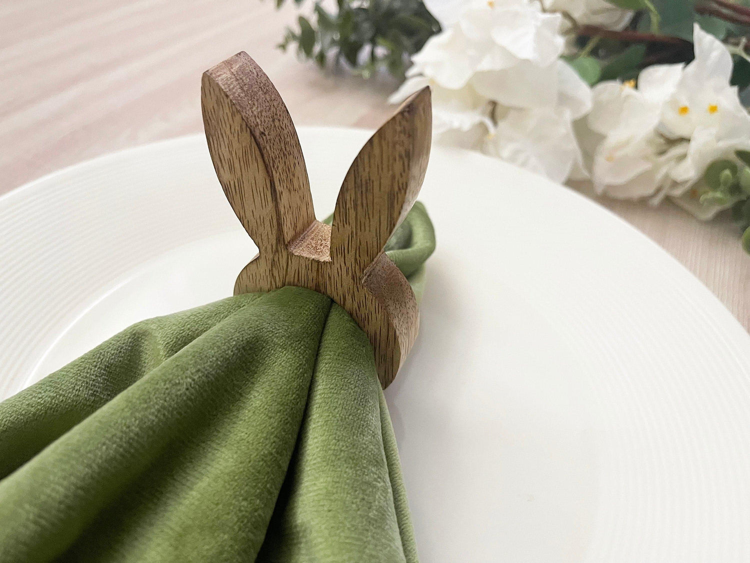 Bunny Easter Wooden Napkin Rings