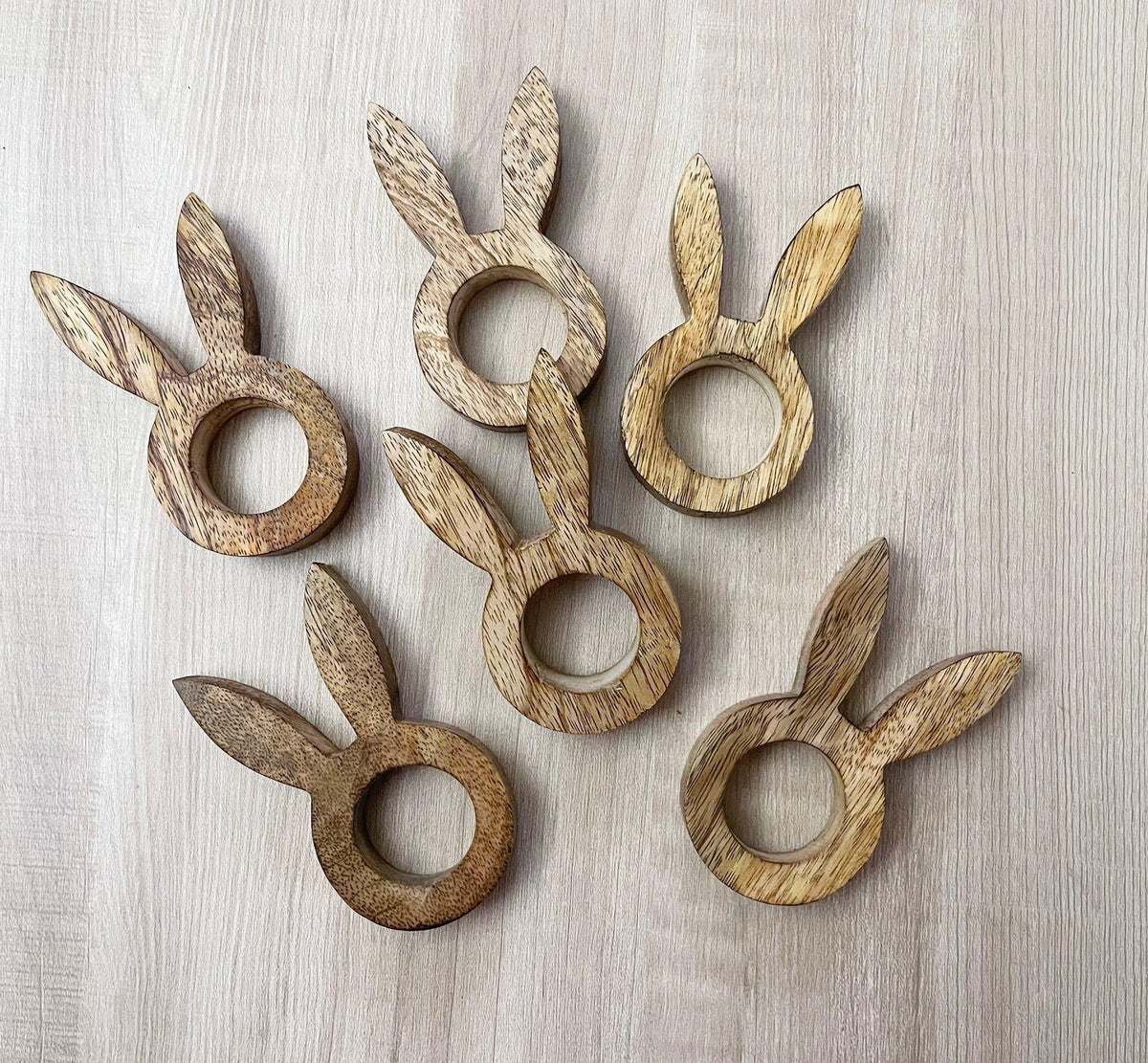 Bunny Easter Wooden Napkin Rings