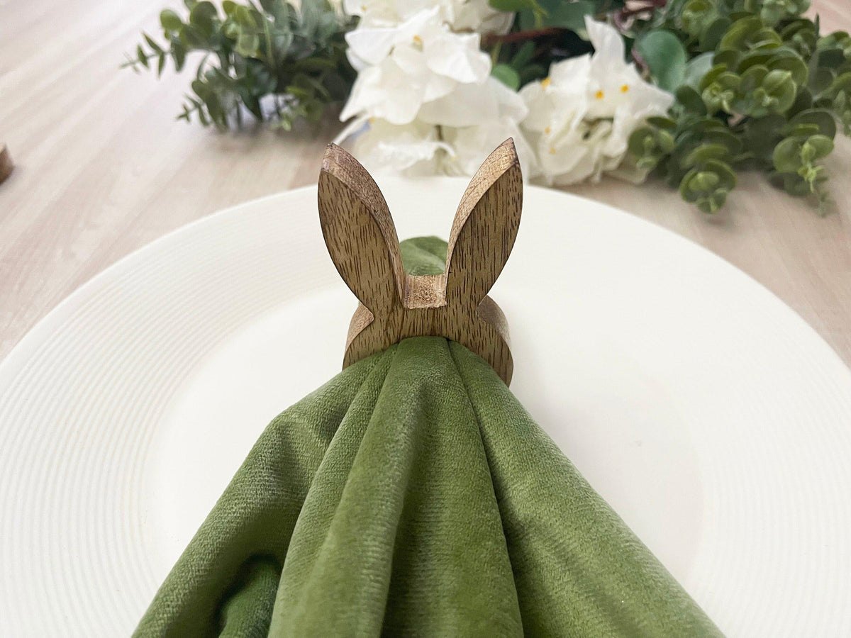 Bunny Easter Wooden Napkin Rings