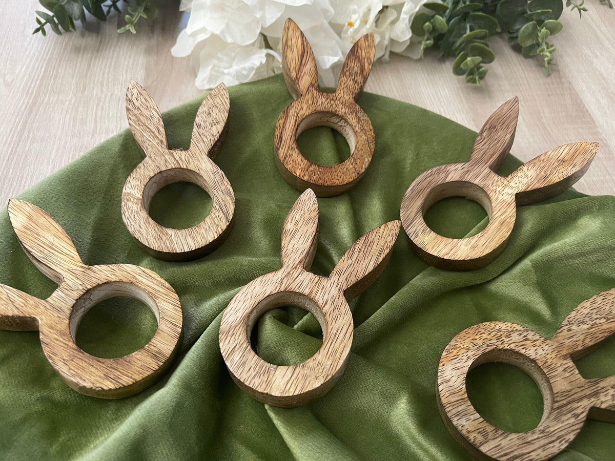 Bunny Easter Wooden Napkin Rings