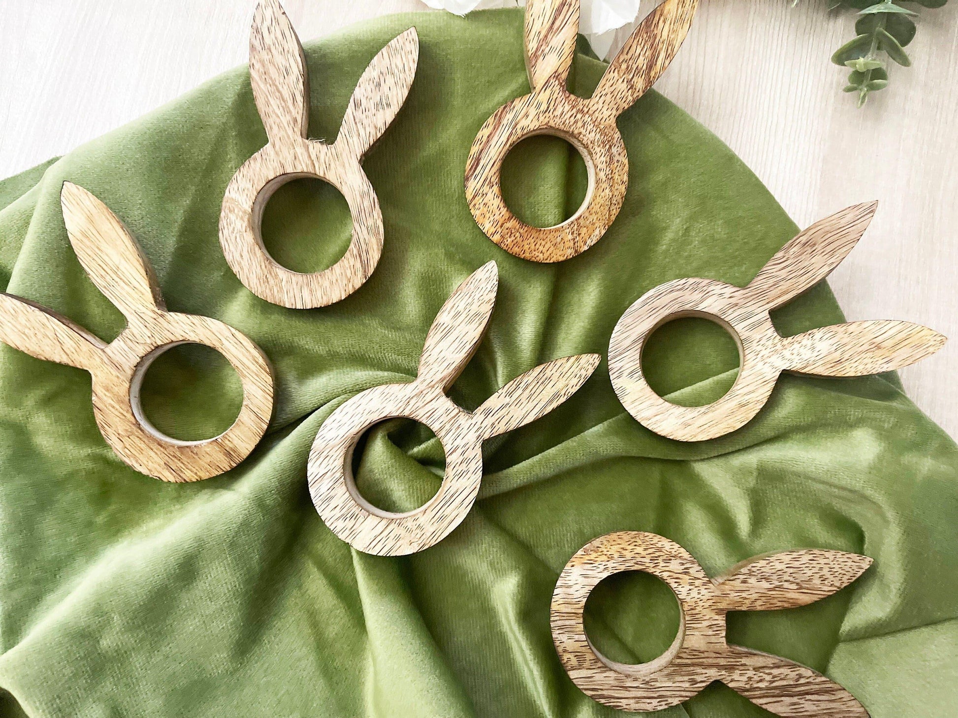 Bunny Easter Wooden Napkin Rings - MAIA HOMES
