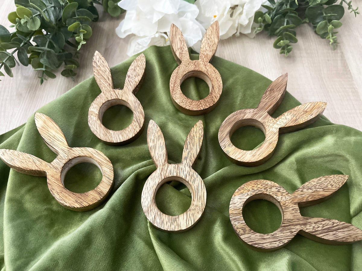 Bunny Easter Wooden Napkin Rings