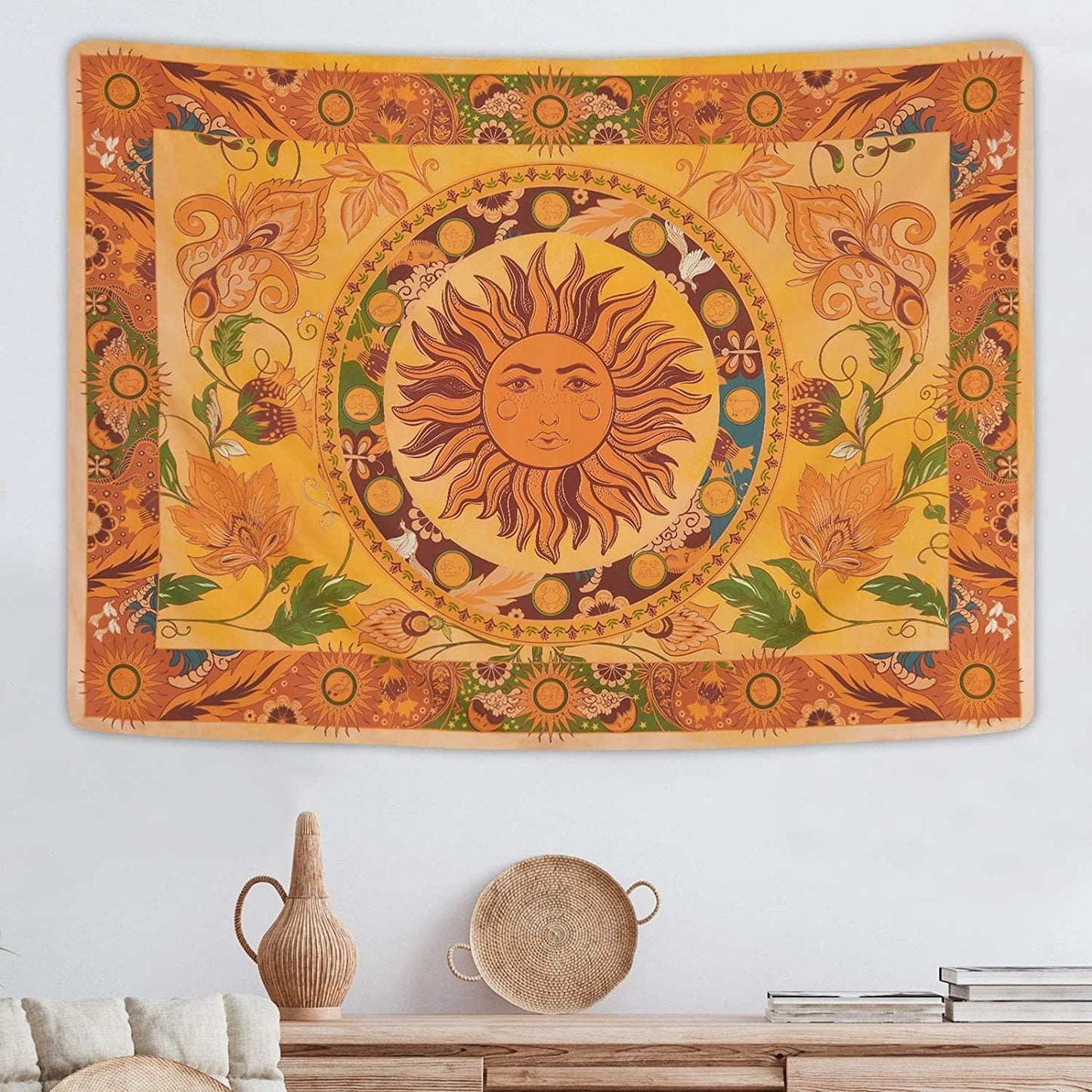 Burning Sun Flower Vines Tapestry - MAIA HOMES