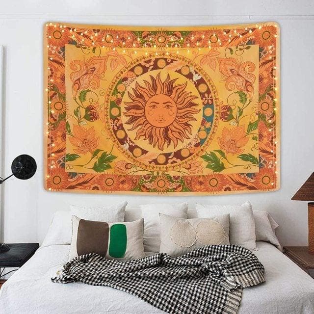 Burning Sun Flower Vines Tapestry Default Title