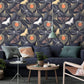 Butterflies and Dragonfly in Mystery Gingko Leaves Garden Wallpaper - MAIA HOMES