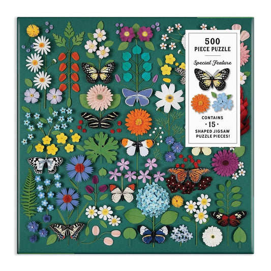 Butterfly Botanica 500 Piece Puzzle with Shaped Pieces - MAIA HOMES