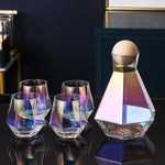 Butterfly Carafe set + 4 Iridescent Glasses