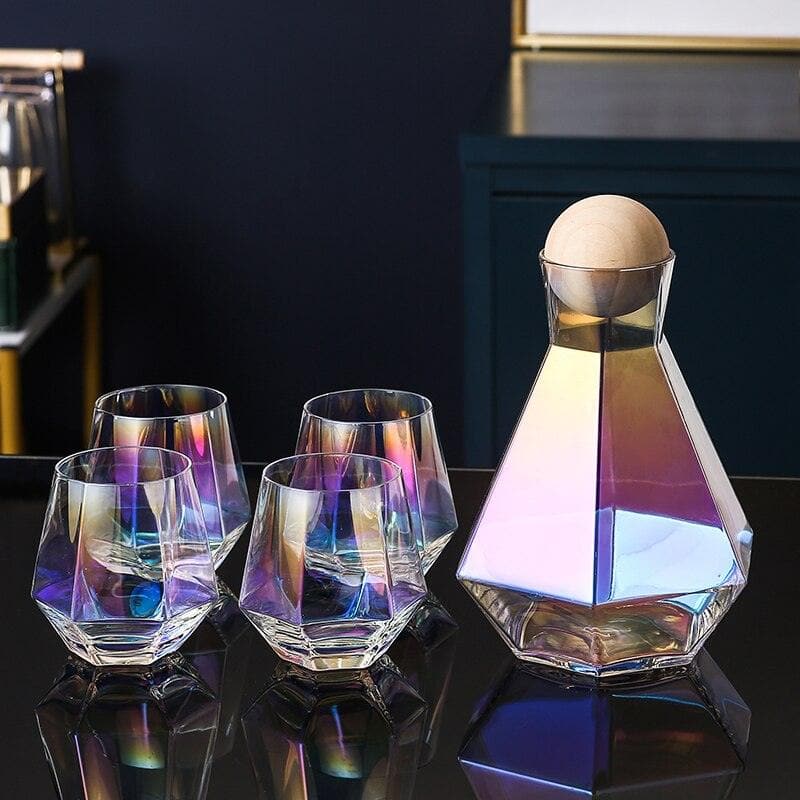 Butterfly Carafe set + 4 Iridescent Glasses - MAIA HOMES