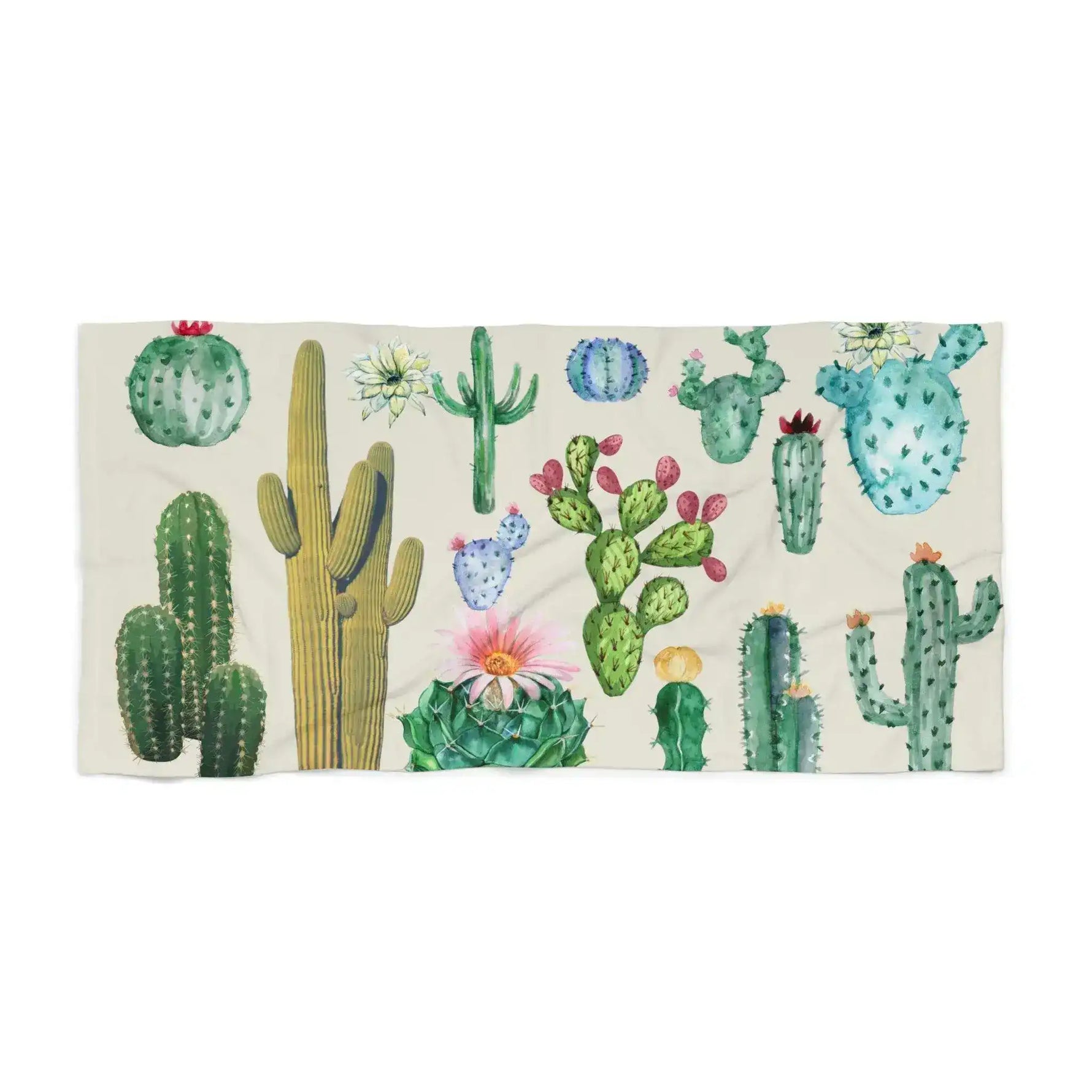 Cactus Family Vintage Inspired Beach Towel 30" × 60"
