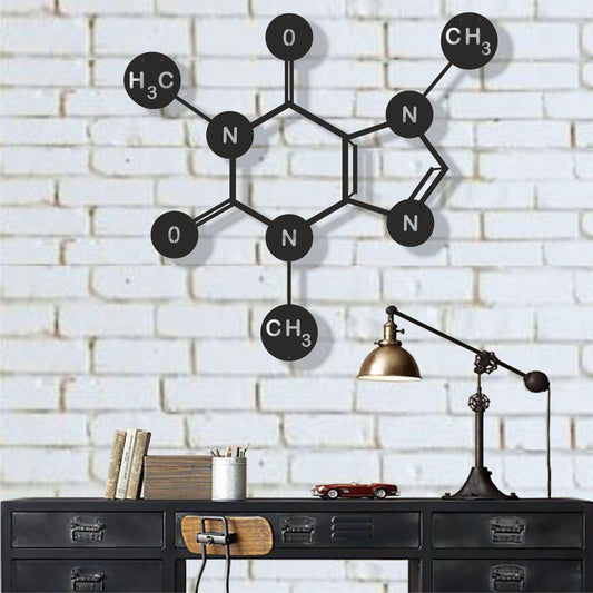 Caffeine Molecule Metal Wall Hanging Decor - MAIA HOMES