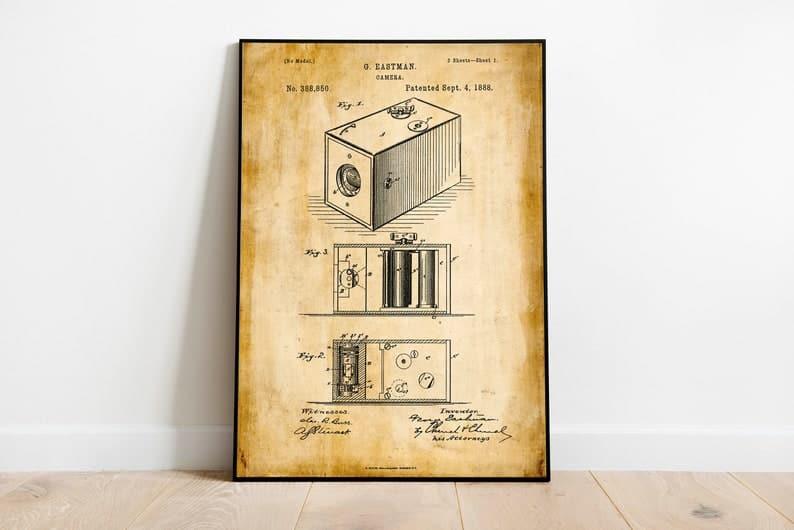 Camera Patent Print| Framed Art Print