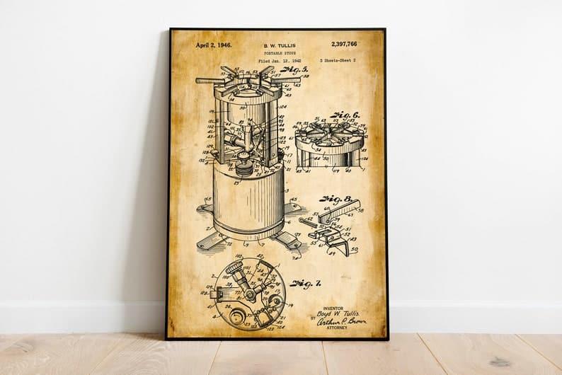 Camp Stove Patent Print| Framed Art Print - MAIA HOMES