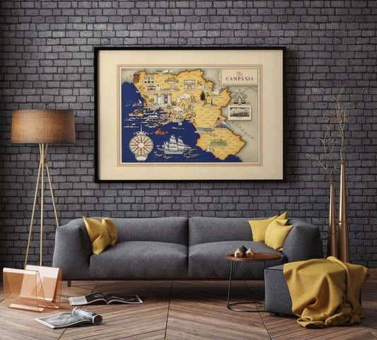 Campania Map Print| Art History - MAIA HOMES