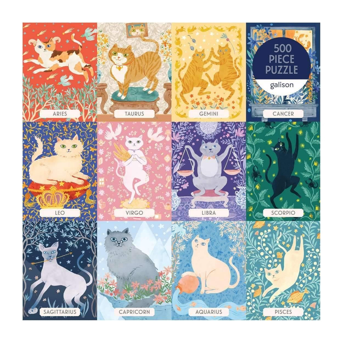 Cat Zodiac 500 Piece Jigsaw Puzzle