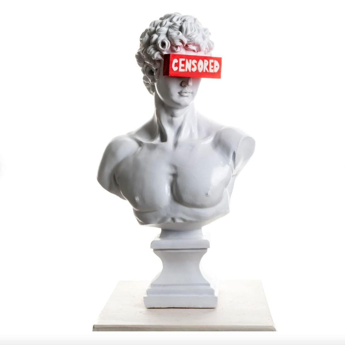 Censored David's Bust Contemporary Art Sculpture