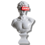 Censored David's Bust Contemporary Art Sculpture