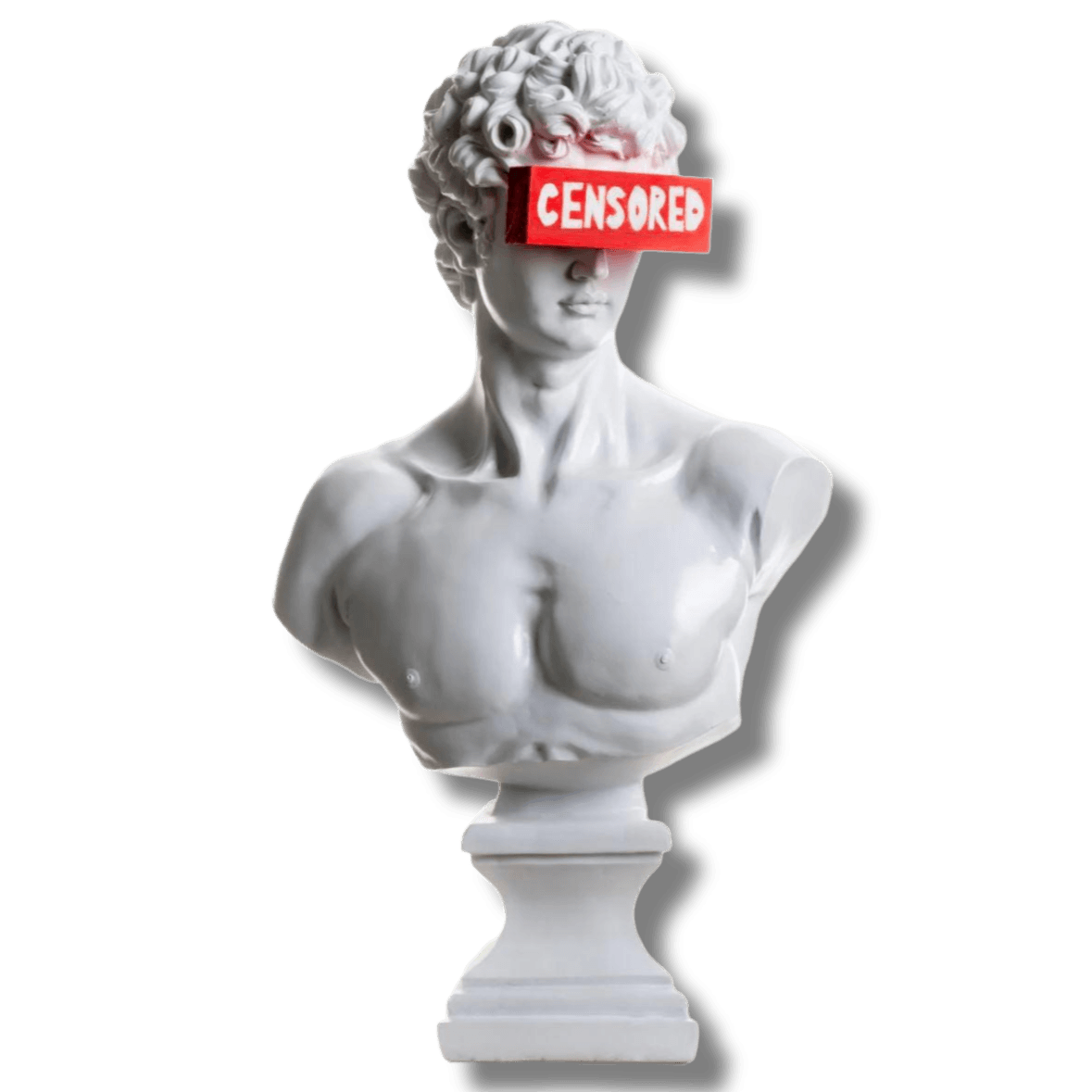 Censored David's Bust Contemporary Art Sculpture