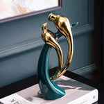 Ceramic Gold Love Bird Statues