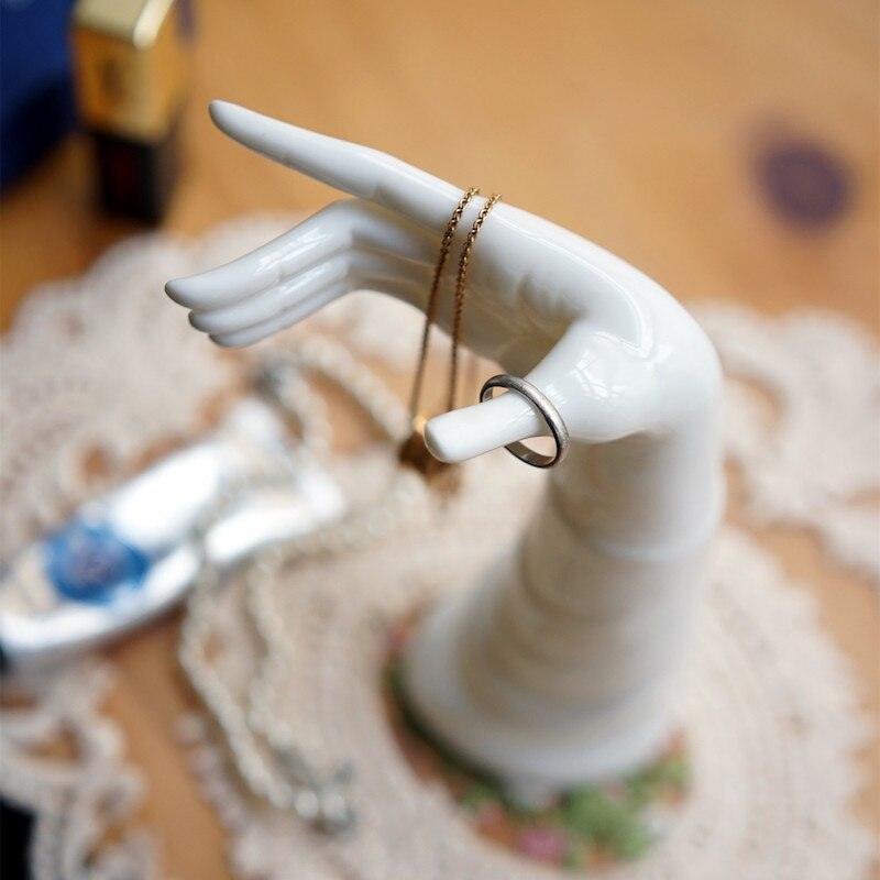 Ceramic Hand Figurine Jewelry Holder