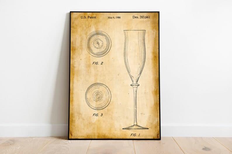 Champagne Patent Print| Framed Art Print