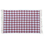 Checkers Vegetable Dyed Indian Dhurrie Reversible Cotton Rug - Red