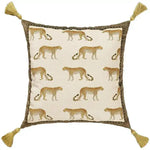 Cheetah Wild Cat Decorative Velvet Throw Pillow Cover with Tassels Field of Cheetah