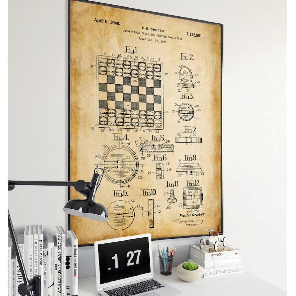 Chess Board Game Poster Patent Print