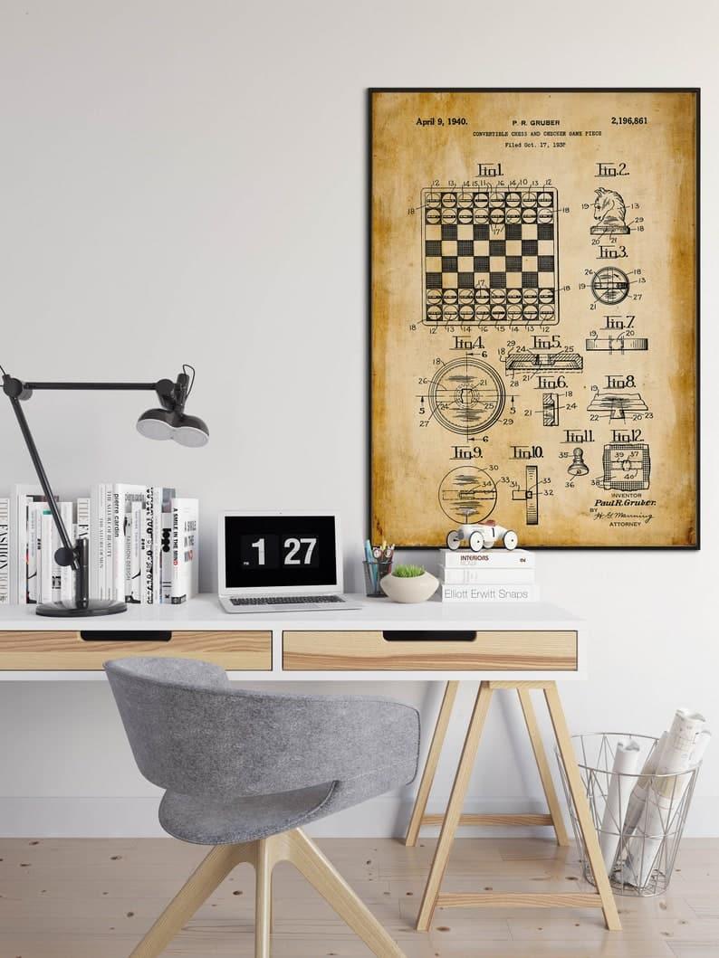 Chess Patent Print| Framed Art Print