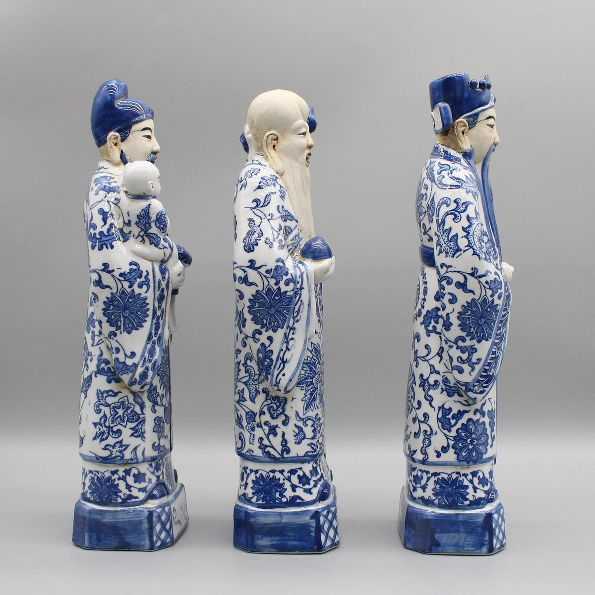 Chinese Gods Hand Painted Ceramic Figurines