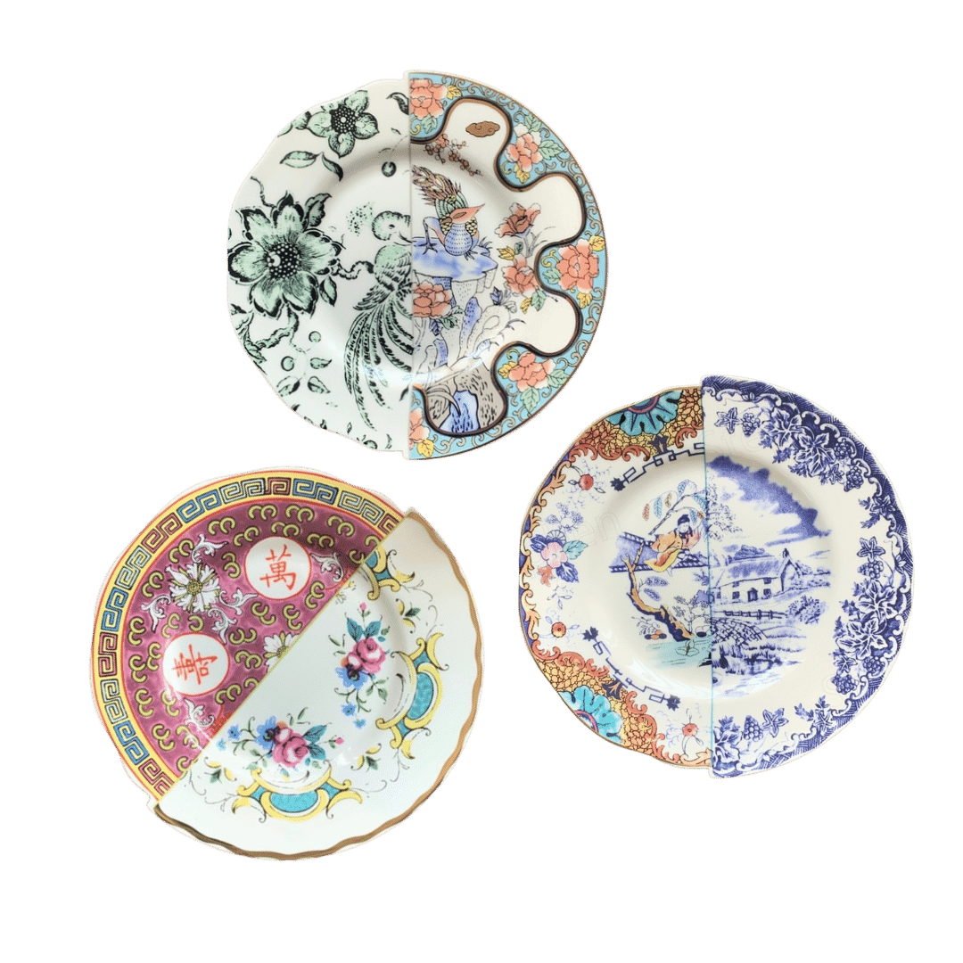 Chinese Western-Inspired Porcelain Plate