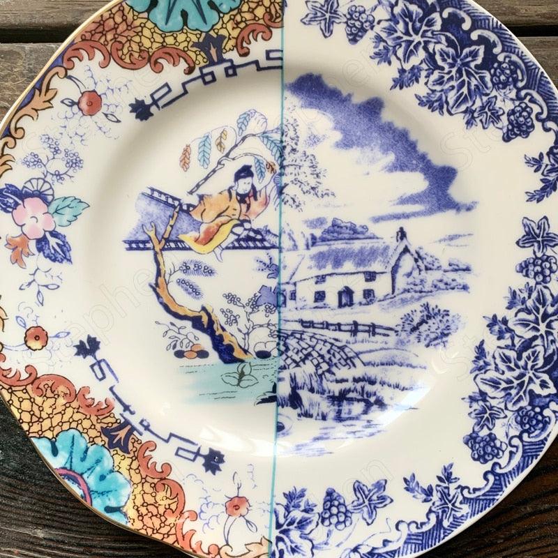 Chinese Western-Inspired Porcelain Plate - MAIA HOMES