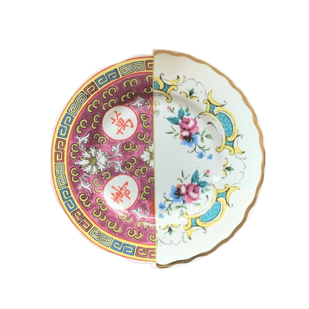 Chinese Western-Inspired Porcelain Plate