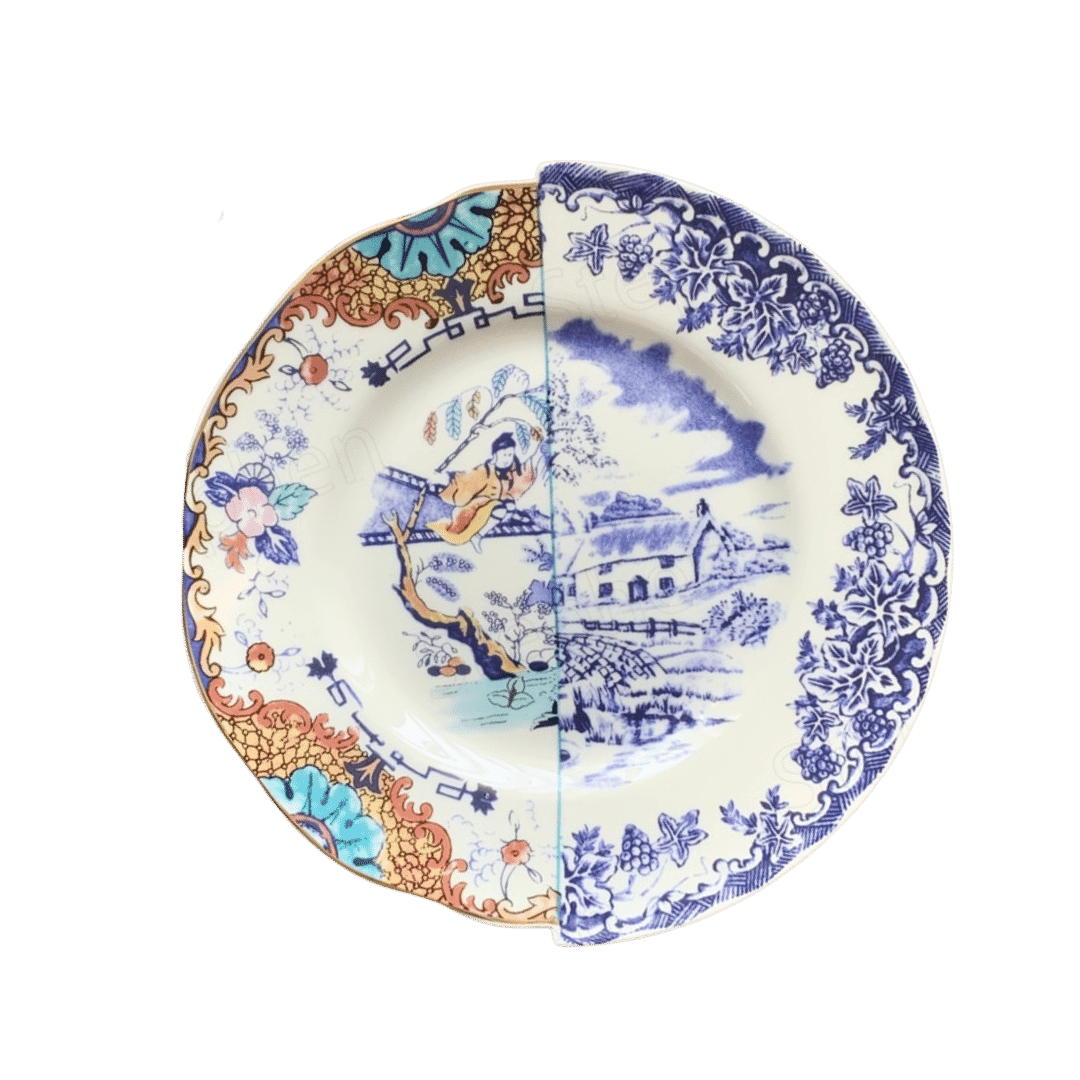 Chinese Western-Inspired Porcelain Plate - MAIA HOMES