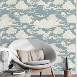 Chinoiserie Clouds in the Blue Sky Wallpaper