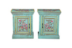 Chinoiserie Hand Painted Wooden Night Stand Cabinet