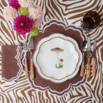 Chocolate Embroidered Placemats and Napkins Set