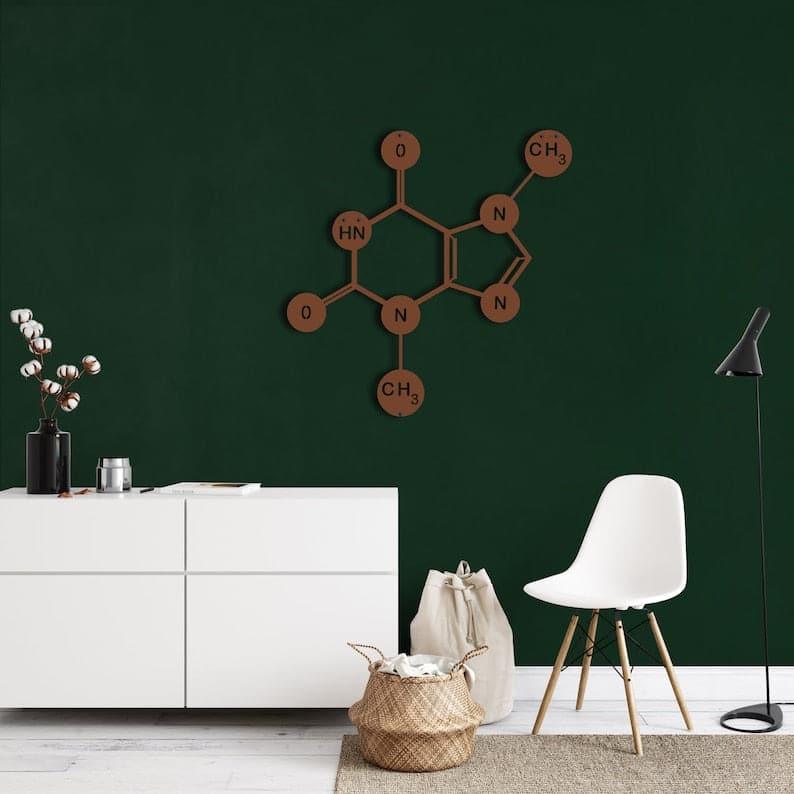 Chocolate Symbol Theobromine Molecule Metal Wall Decor - MAIA HOMES